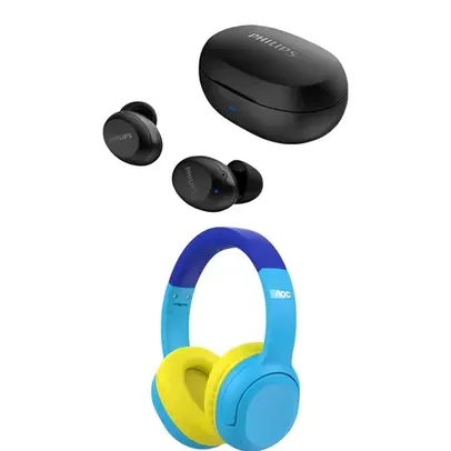 [mastercard] KIT PHILIPS Fone de ouvido sem fio TWS bluetooth + AOC - Headphone Bluetooth Luccas Net