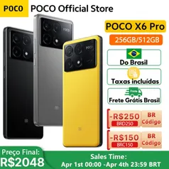 [Impostos incluídos] POCO X6 Pro Smartphone Versão Global, Dimensão 8300 Ultra, 5G, Dot Display, 64MP