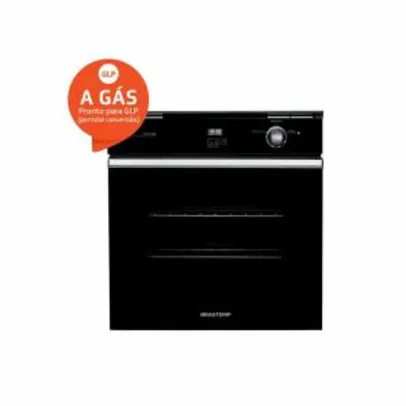 Forno de embutir a gás Brastemp 78 litros Preto com grill e timer touch - BOA84AE - 220v | R$1.349