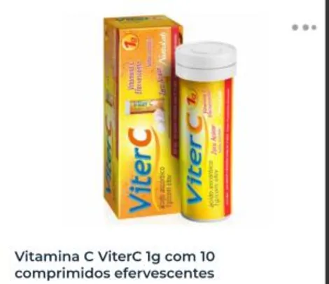 Vitamina C ViterC 1g com 10 comprimidos efervescentes | R$6