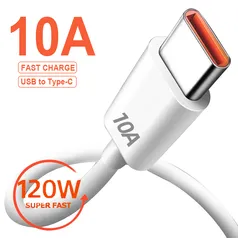 (Taxa inclusa) Cabo USB Tipo C para Celular, Fio de Carregamento Rápido, Cabo de Dados, 10A, 120W