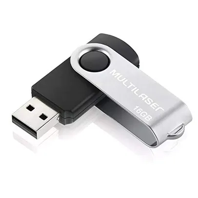 Multilaser - PD588 Pen Drive Twist 16GB USB Leitura 10MB/s e Gravação 3MB/s Preto - PRIME