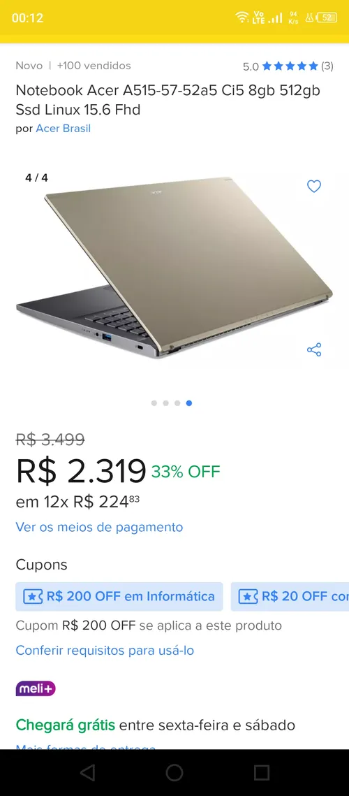 Imagem na descrição da promoção