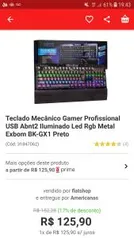 Teclado Mecânico Gamer Profissional USB Abnt2 Iluminado Led Rgb Metal Exbom BK-GX1 Preto