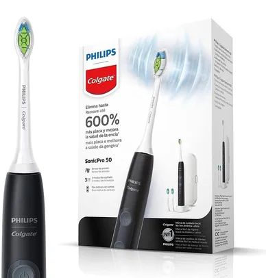 Escova de dente Elétrica Philips Colgate SonicPro 50 recarregável bivolt, Branco e Preto : Amazon.co