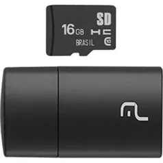 [PRIME] Pen Drive 2 em 1 Leitor USB + Cartão de Memória Classe 10 16GB Multilaser - R$ 20