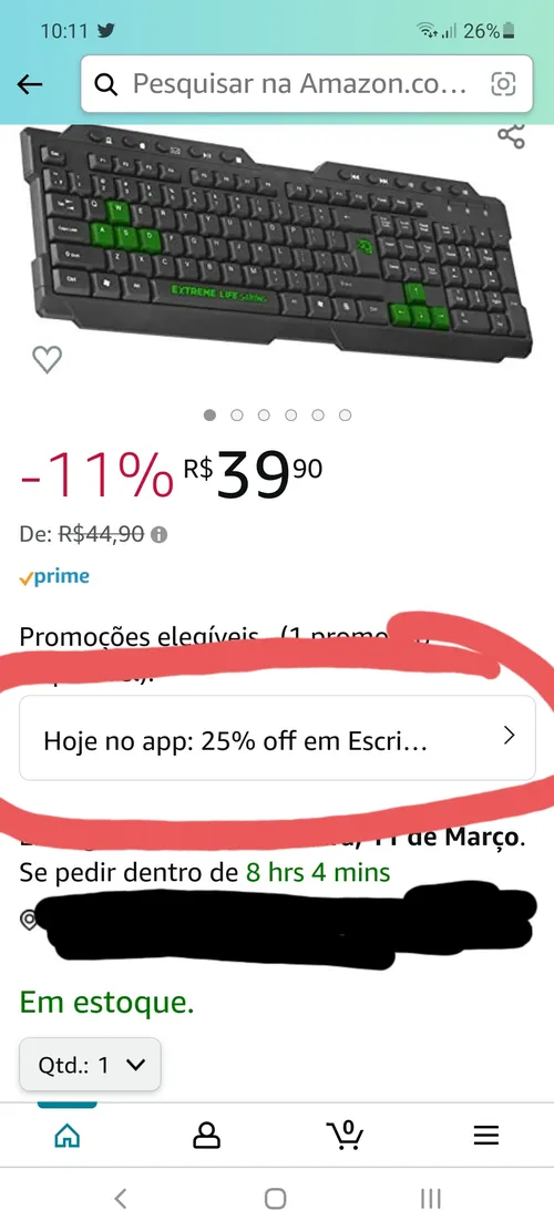 Imagem na descrição da promoção