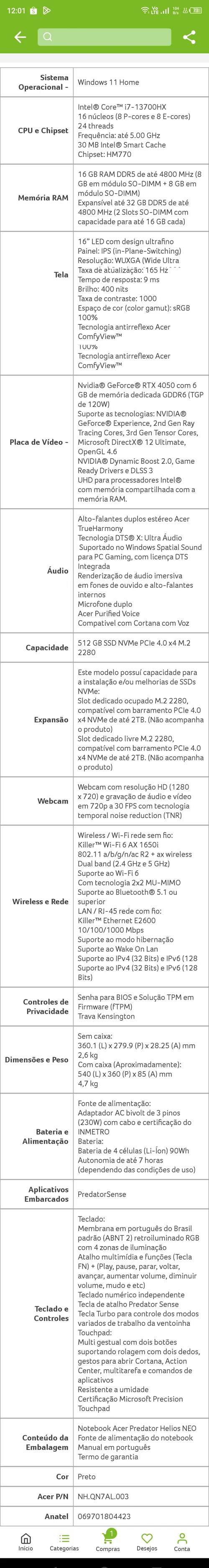 Imagem na descrição da promoção