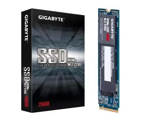 SSD Gigabyte, 256GB, M.2 2280, NVMe, Leitura 1700MBs e Gravação 1100MBs, GP-GSM2NE3256GNTD