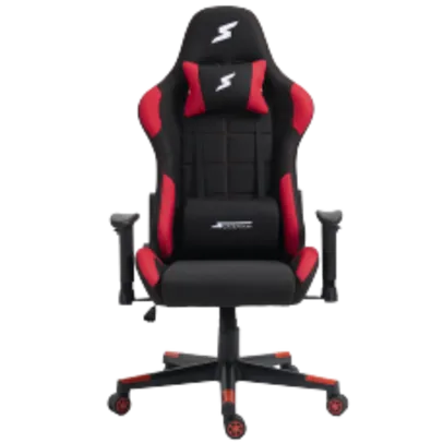 Cadeira Gamer SuperFrame Speed, Reclinável, Tecido, Preto e Vermelho