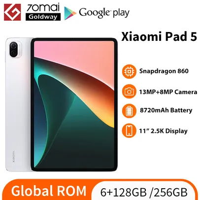 Tablet Xiaomi Pad 5 com Android - Snapdragon 860, 6gb 128gb, Tela 11 120hz e Som Surround