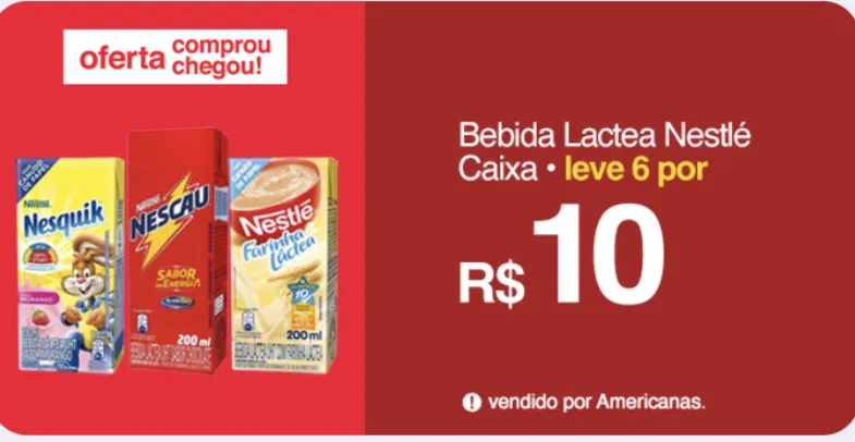 [AME R$8,95 ] 6 Bebida Láctea Nescau Activ-Go 200ml