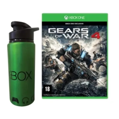[Ponto Frio] Gears of War 4 para Xbox One + Squeeze 600ml de Metal Xbox - R$153