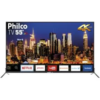Smart TV LED 55" Philco PTV55Q50SNS Ultra HD 4k ELED | R$2230