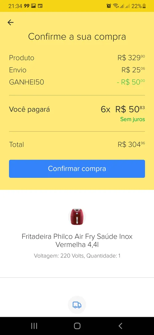 Imagem na descrição da promoção