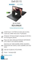 Dell G5 15 R$8098