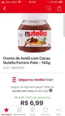 NUTELLA 140g COM CUPOM 3 unidades sai 3,65 cada