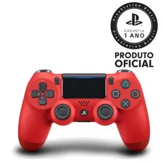 [1x CARTÃO SUBMARINO] Controle Playstation Dualshock 4 Vermelho - PS4 | R$179