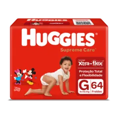 [Primeira Compra no APP] Fralda Huggies Supreme G. 6 x 64 un. | R$ 27