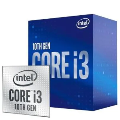Processador Intel Core i3 10100F 3.60GHz (4.30GHz Turbo), 10ª Geração, 4-Cores 8-Threads, LGA 1200, S/ Vídeo BX8070110100F R$599