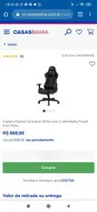 Cadeira Gamer reclinável Strike com 2 almofadas Travel Max - R$869