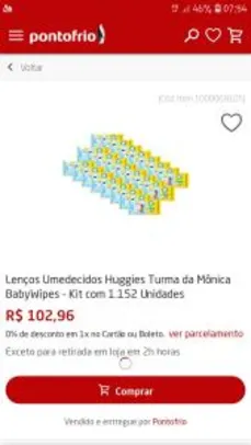 Lenços Umedecidos Huggies Turma da Mônica BabyWipes -1.152 Unidad R$ 103