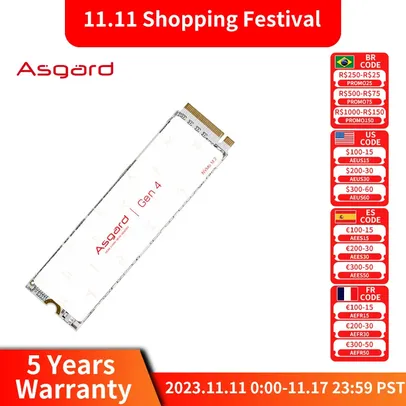 [Imposto Incluso] SSD Asgard AN4 Plus 1TB NVME GEN4 7000MB/s