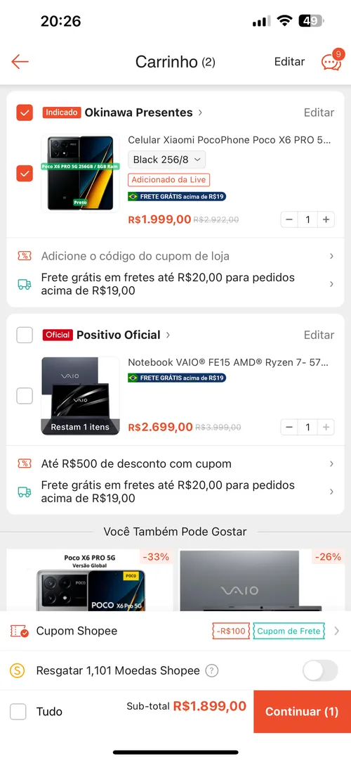 Imagem na descrição da promoção