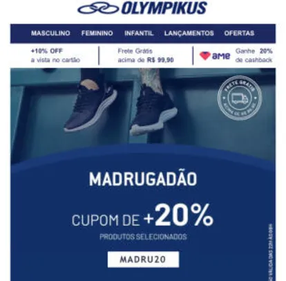 20% OFF no site Olympikus