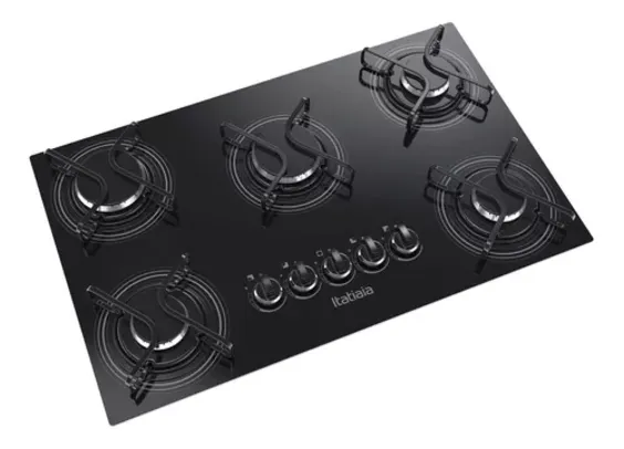 [Cc.Santander] Cooktop 5 Bocas Itatiaia Essencial Preto Bivolt 127V/220V