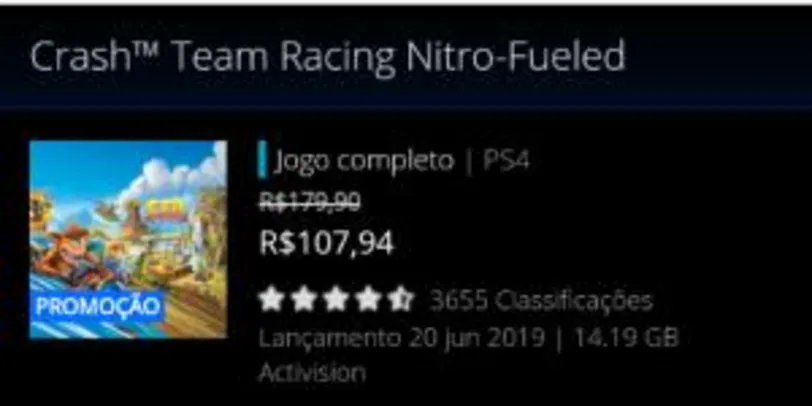 Crash Team Racing Nitro-Fueled [Ps Store]