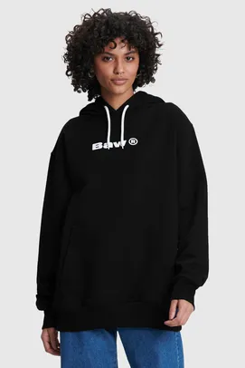 MOLETOM HOODIE BAW R LOGO BLACK 3G