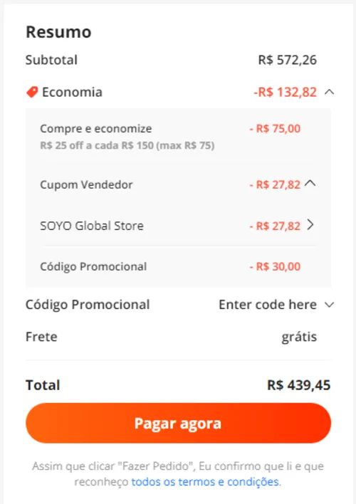 Imagem na descrição da promoção