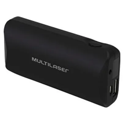 Carregador Portátil Power Bank com LED 4.500 mAh, Multilaser, CB092, Preto - R$68