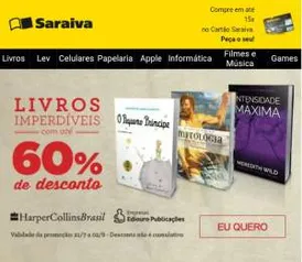 [Saraiva] Livros com até 60% de Desconto a partir de R$ 8