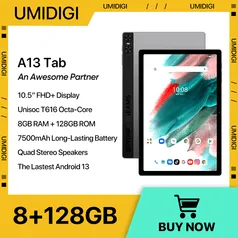 [MOEDAS R$ 605] UMIDIGI-A13 Tablet Android, Unisoc T616, 8GB, 8GB, 128GB, Atualização de 1TB, 10.51 