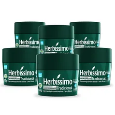 Kit Desodorante Creme Antitranspirante Tradicional Herbissimo 55G com 6 unidades