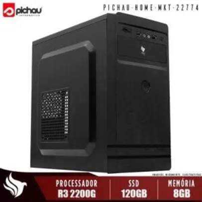 PC Home Pichau, AMD Ryzen 3 2200G, 8GB DDR4, SSD 120GB, 500W - R$1792