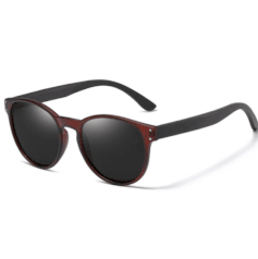 [TaxaInclusa/ Moedas R$11,36] GM Polarizado Óculos de Sol s5091 Marca de Madeira Óculos De Sol Moldura Redonda Clássico