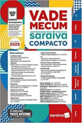 Vade Mecum Compacto Saraiva 2020 - 22ª Edição R$ 110