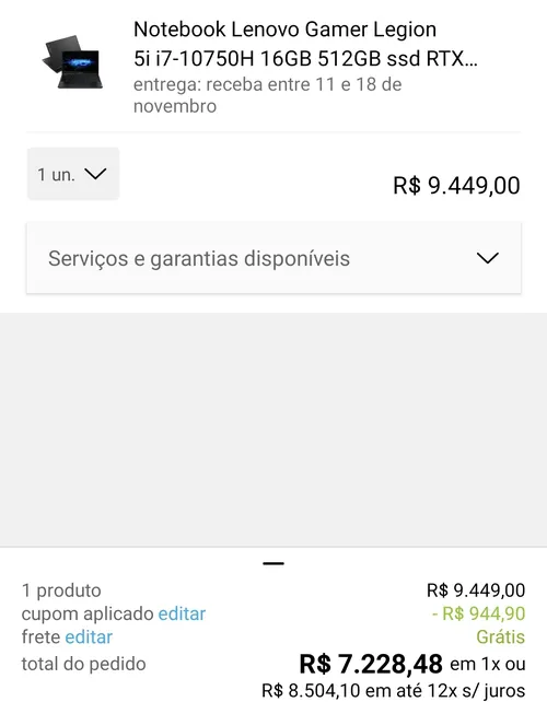 Imagem na descrição da promoção