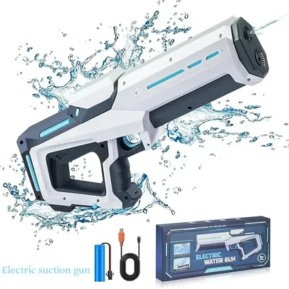 (Fora do remessa) Automatic Water Absorption Electric Water Gun, Outdoor Beach Piscina Entretenimento, Adultos e Crianças - AliExpress 