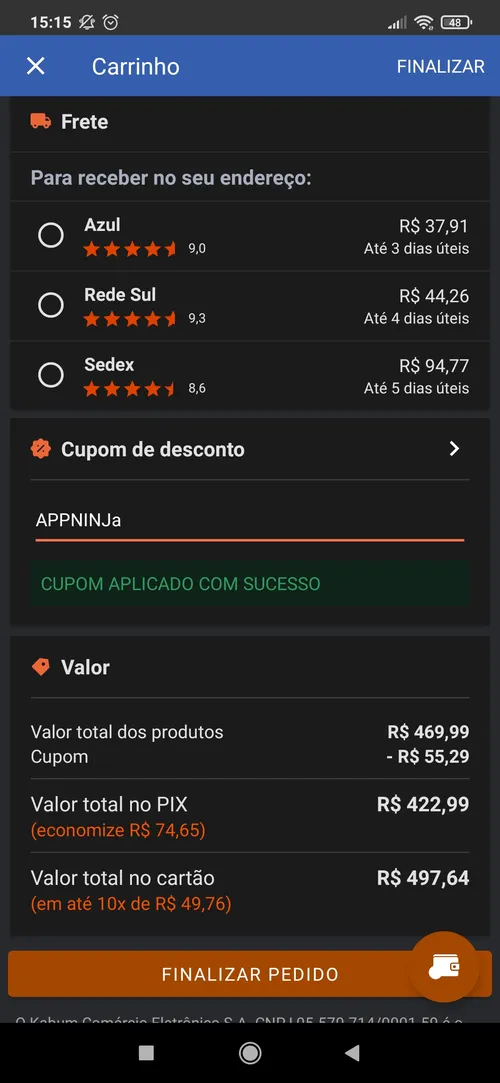 Imagem na descrição da promoção