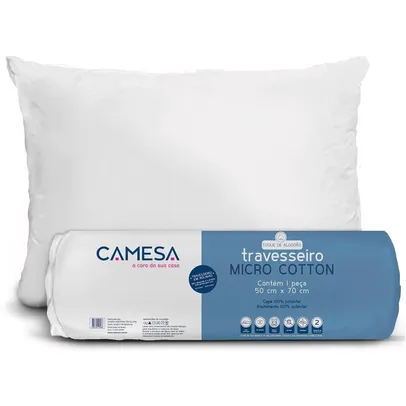 Travesseiro Camesa Micro Cotton em 100% Poliéster 50x70 cm - Branco