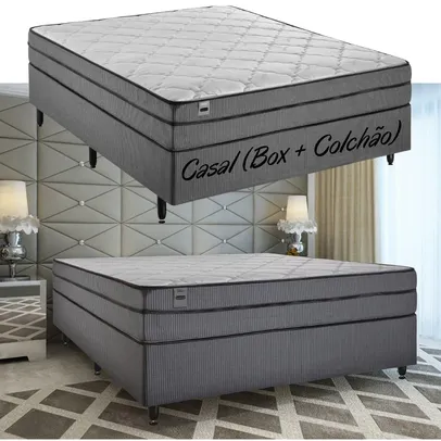 [Cliente Ouro] Cama Box Casal (Box + Colchão) Inducol - Molas Ensacadas 64cm | R$950