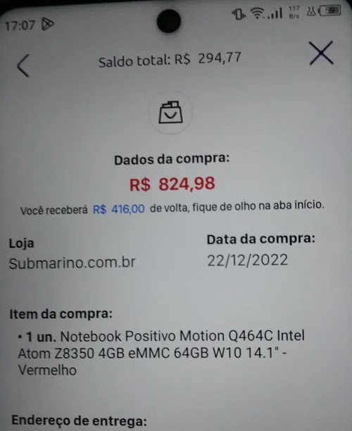 Imagem na descrição da promoção