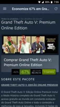 [PC - Steam ]Grand Theft Auto V: Premium Online Edition - R$39
