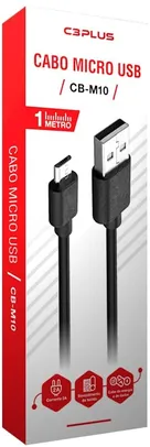 (Prime) Cabo USB-Micro C3Plus - 1M Preto | R$7