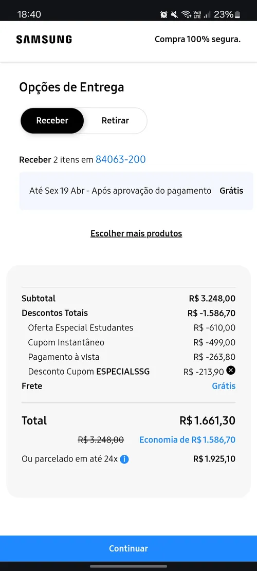 Imagem na descrição da promoção