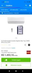 Ar-Condicionado Inverter Agratto Neo Top 12000 BTUs Frio 220V R$1493